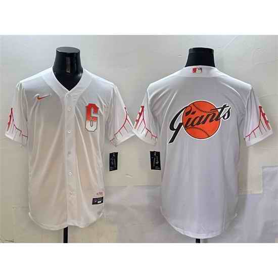 Men San Francisco Giants Team Big Logo White City Connect Cool Base Stitched Baseball Jersey