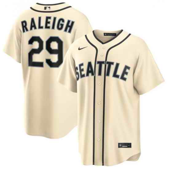 Men Seattle Mariners  29 Cal Raleigh Cream Alternate Stitched Baseball Jersey