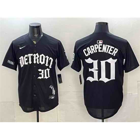 Men Detroit Tigers  30 Kerry Carpenter 2026 Black  Motor Gothic Edition  Vapor Premier Limited Stitched Baseball Jersey