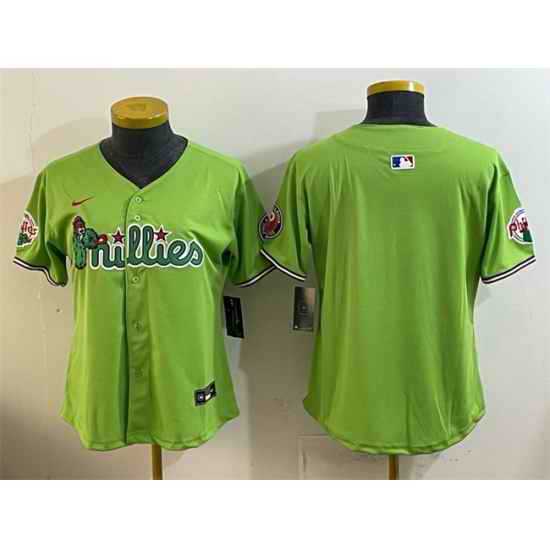 Women Philadelphia Phillies Blank Light Green Phanatic Limited Stitched Jersey