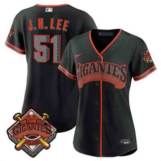 Women San Francisco Giants  51 Jung Hoo Lee Black 2026 Alternate Stadium Stitched Baseball Jersey