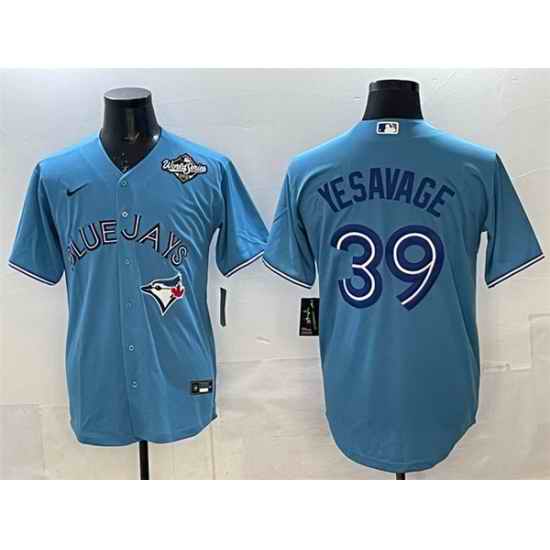 Men Toronto Blue Jays 39 Trey Yesavage Blue 2025 World Series Home Cool Base Stitched Baseball Jersey