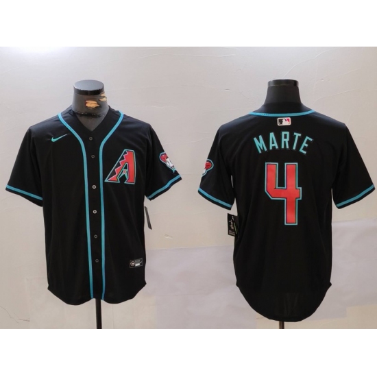 Men Arizona Diamondbacks 4 Ketel Marte Black Cool Base Stitched Baseball Jersey