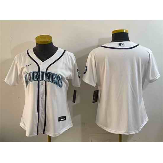 Women Seattle Mariners Blank White Cool Base Stitched Baseball Jersey