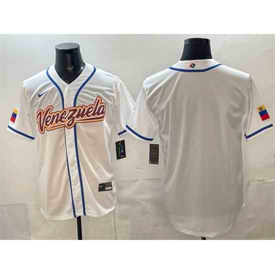 Men Venezuela Baseball Blank White 2026 World Baseball Classic Home Stadium Stitched Jersey