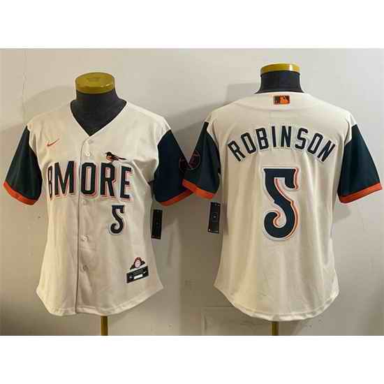 Youth Baltimore Orioles  5 Brooks Robinson Natural 2026 City Connect Stadium Stitched Baseball Jersey
