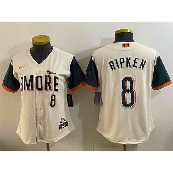 Youth Baltimore Orioles  8 Cal Ripken Jr Natural 2026 City Connect Stadium Stitched Baseball Jersey