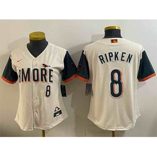 Youth Baltimore Orioles  8 Cal Ripken Jr Natural 2026 City Connect Stadium Stitched Baseball Jersey