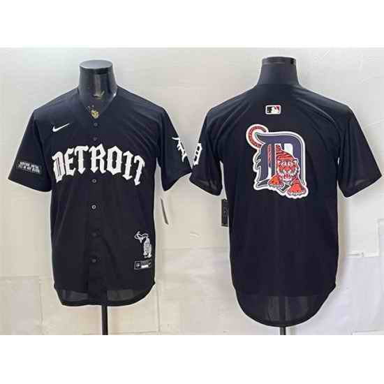 Men Detroit Tigers Team Big Logo 2026 Black  Motor Gothic Edition  Vapor Premier Limited Stitched Baseball Jersey