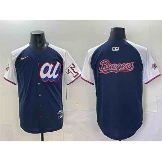 Men American League Texas Rangers Team Big Logo Navy Alternate 2025 All Star Edition Limited Stitched Baseball Jersey