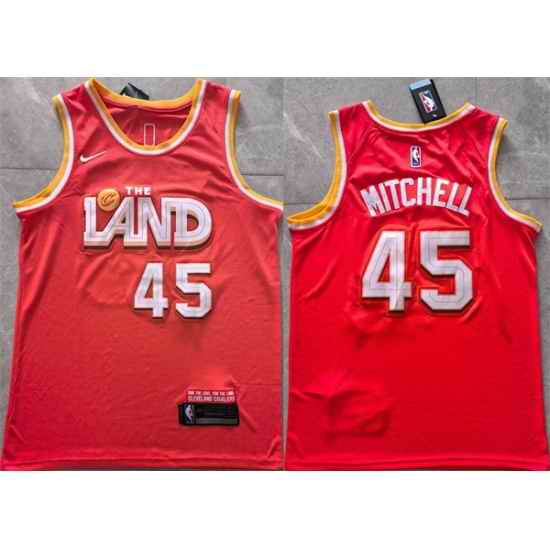 Men Cleveland Cavaliers 45 Donovan Mitchell Orange 2025 26 CityEdition Stitched Jersey