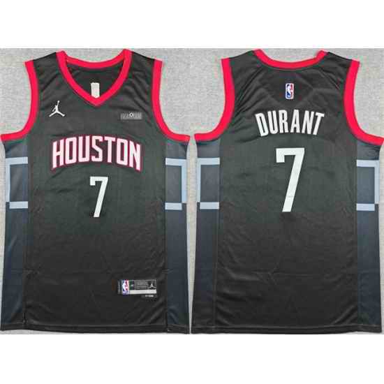 Men Houston Rockets 7 Kevin Durant Black Statement Edition Stitched Jersey