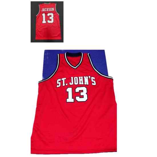 Men ST JOHN'S Jackson #13 Red Basketball Jersey
