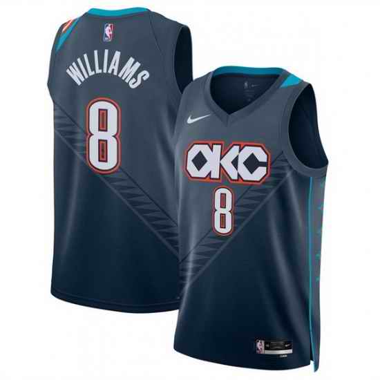 Men Oklahoma City Thunder 8 Jalen Williams Navy 2025 26 City Edition Stitched Basketball Jersey