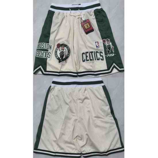 Men Boston Celtics White Shorts