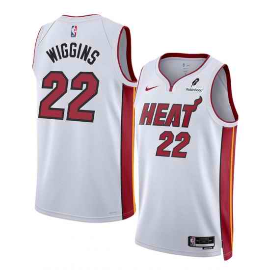 Men Miami Heat 22 Andrew Wiggins White 2025 Association Edition Swingman Stitched Basketball Jersey