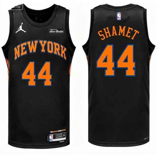 Men New Yok Knicks Landry Shamet #44 Black Stitched NBA Basketball Jersey