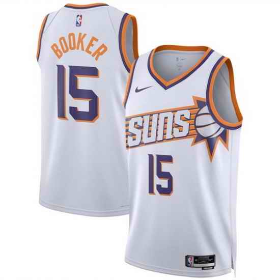 Men Phoenix Suns  15 Devin Booker White 2026 Association Edition Stitched Basketball Jersey