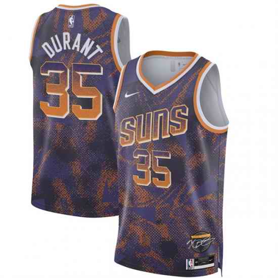 Men Phoenix Suns 35 Kevin Durant Purple 2025 Select Series Swingman Stitched Basketball Jersey