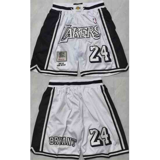 Men Los Angeles Lakers  24 Kobe Bryant White 2026 Shorts