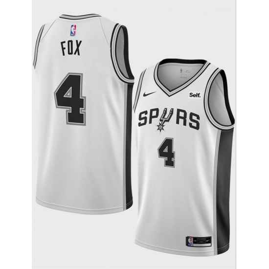 Men San Antonio Spurs 4 De 27Aaron Fox White 2025 Association Edition Stitched Basketball Jersey