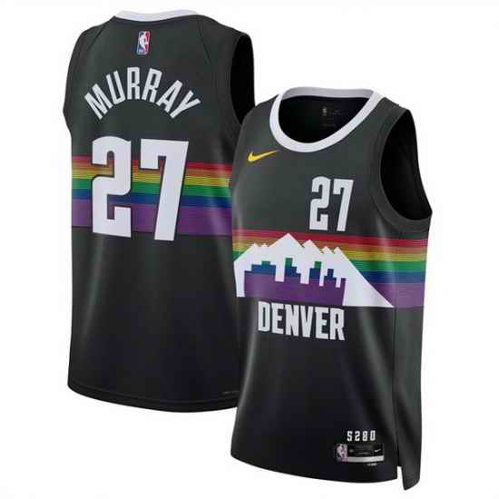 Men Denver Nuggets 27 Jamal Murray Black 2025 26 City Edition Stitched Basketball Jersey