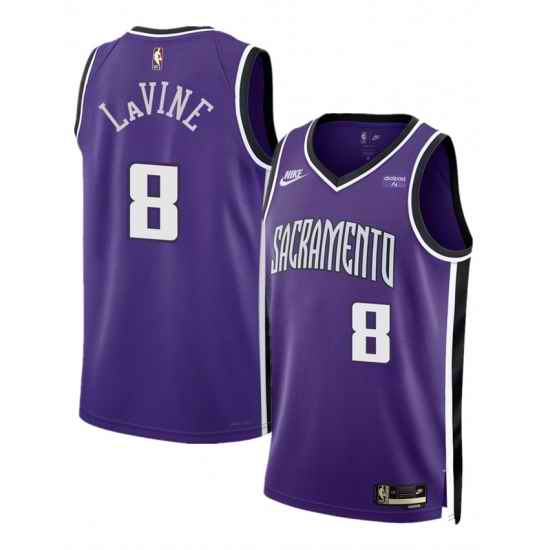 Men Sacramento Kings 8 Zach LaVine Purple 2025 Classic Edition Stitched Basketball Jersey