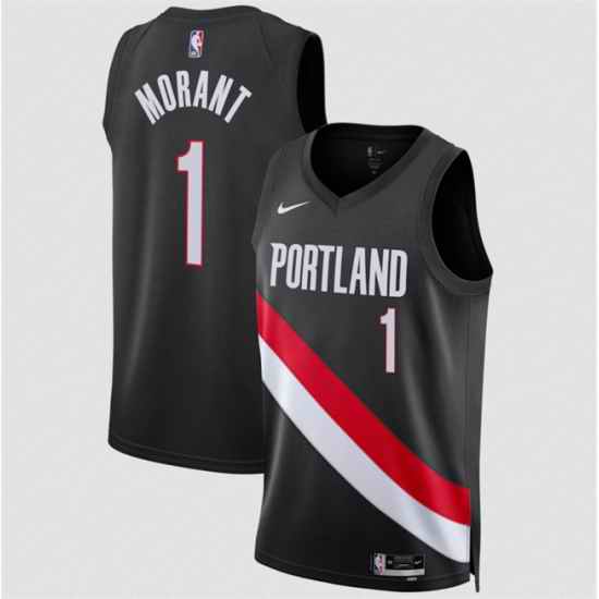 Men Portland Trail Blazers  1 Ja Morant Black 2026 Icon Edition Stitched Basketball Jersey