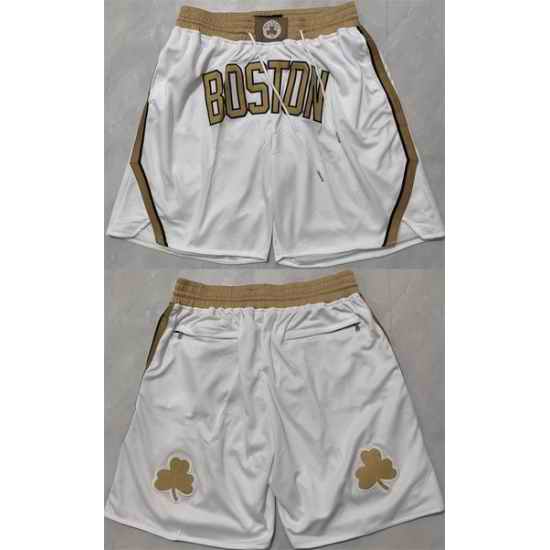Men Boston Celtics Cream Shorts