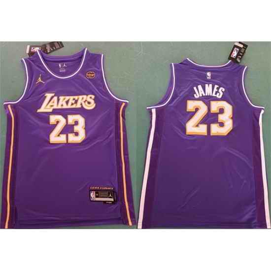 Men Los Angeles Lakers 23 LeBron James Purple 2025 Statement Edition Stitched Basketball Jersey