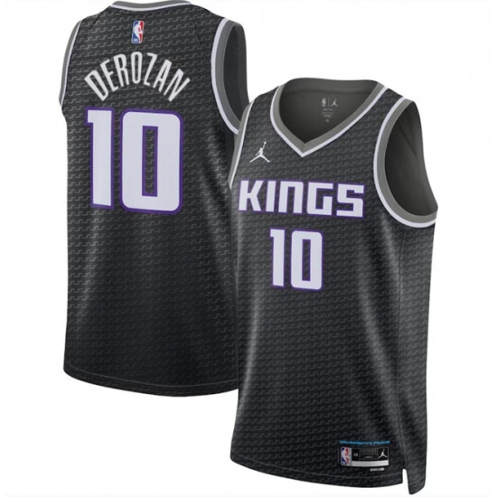 Men Sacramento Kings 10 DeMar DeRozan Black Statement Edition Stitched Jersey