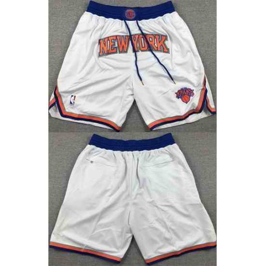 Men New York Knicks White Shorts II