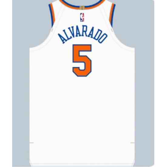 Men New York Knicks Jose Alvarado White Stitched NBA Jersey