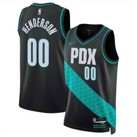 Men Portland Trail Blazers 00 Scoot Henderson Black 2025 26 City Edition Edition Stitched Basketball Jersey