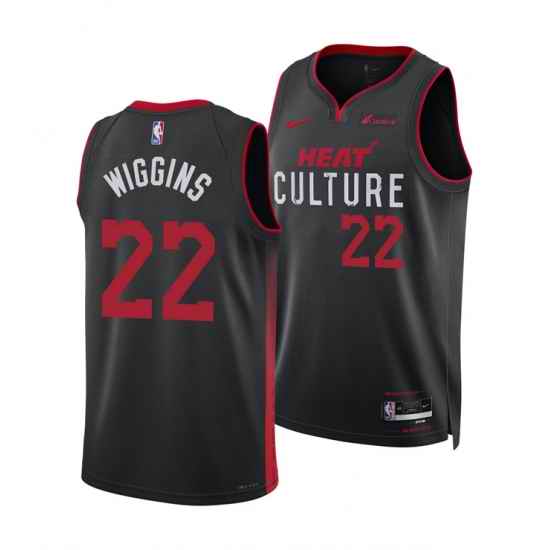 Men Miami Heat 22 Andrew Wiggins Black 2025 City Edition Stitched Basketball Jersey