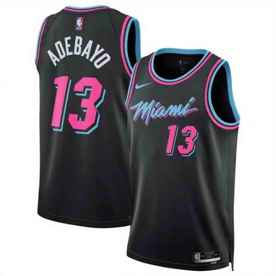 Men Miami Heat 13 Bam Adebayo Black 2025 26 City Edition Stitched Basketball Jersey