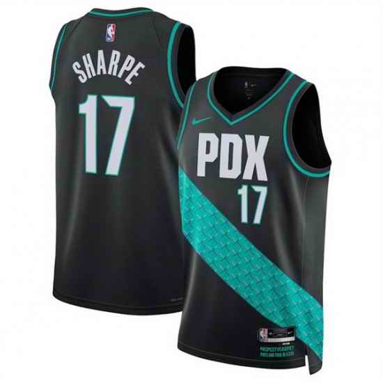 Men Portland Trail Blazers 17 Shaedon Sharpe Black 2025 26 City Edition Edition Stitched Basketball Jersey