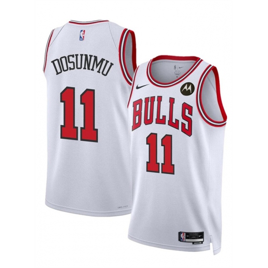 Men Chicago Bulls 11 Ayo Dosunmu White 2024 Association Edition Stitched Basketball Jersey