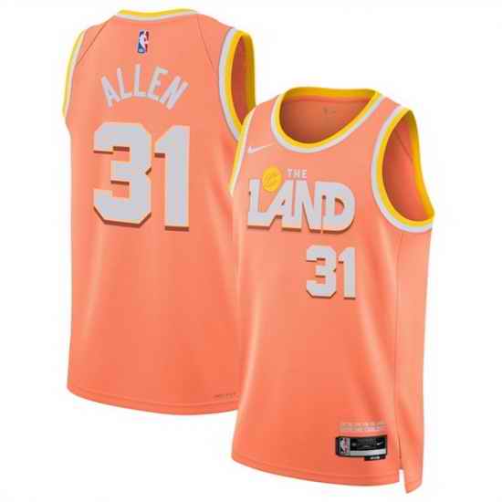 Men Cleveland Cavaliers 31 Jarrett Allen Orange 2025 26 City Edition Stitched Jersey