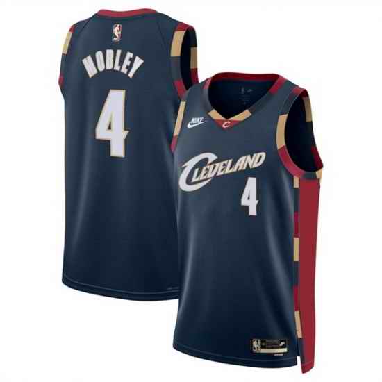 Men Cleveland Cavaliers 4 Evan Mobley Navy 2025 Classic Edition Stitched Jersey