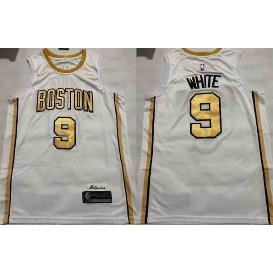 Men Boston Celtics 9 Derrick White White 2025 26 City Edition Stitched Basketball Jersey