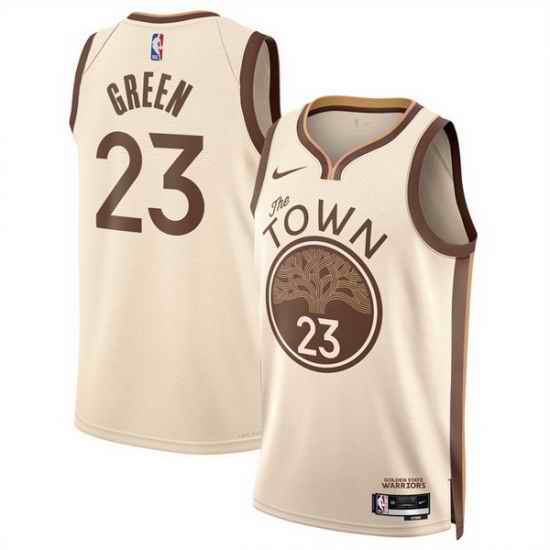 Men Golden State Warriors 23 Draymond Green Tan 2025 26 City Edition Stitched Basketball Jersey