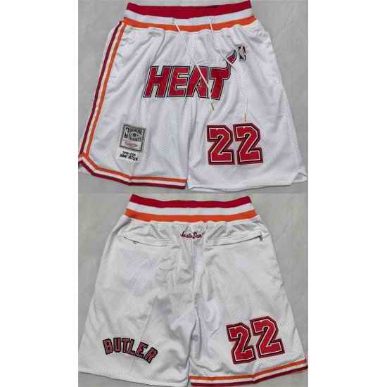 Men Miami Heat White 22 Shorts