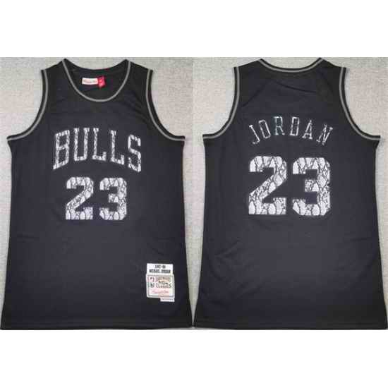 Men Chicago Bulls 23 Michael Jordan Black 1997 98 Stitched Basketball Jersey