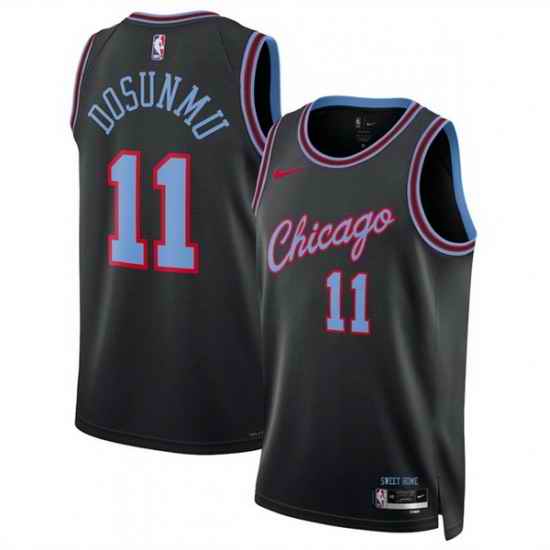 Men Chicago Bulls 11 Ayo Dosunmu Black 2025 26 City Edition Stitched Basketball Jersey