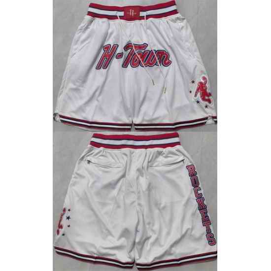 Men Houston Rockets White Shorts