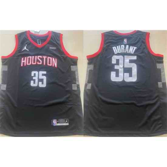 Men Houston Rockets 35 Kevin Durant Black Statement Edition Stitched Jersey