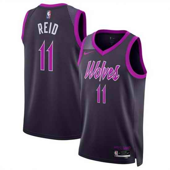 Men Minnesota Timberwolves 11 Naz Reid Purple 2025 26 City Edition Stitched Jersey