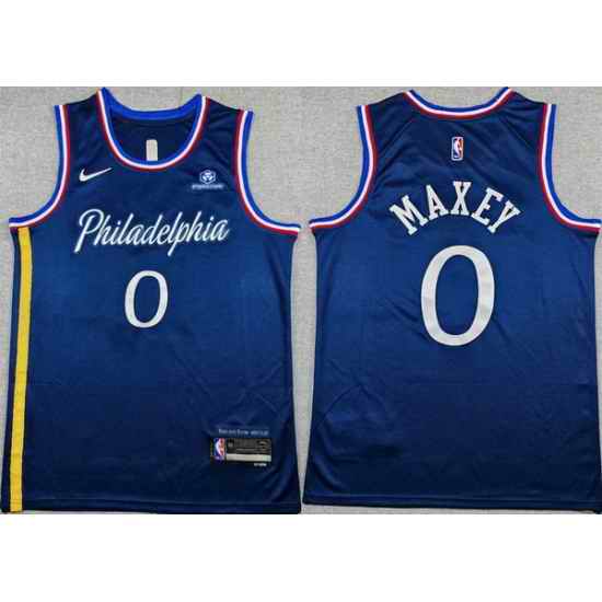Men Philadelphia 76ers 0 Tyrese Maxey Navy 2025 26 City Edition Stitched Jersey