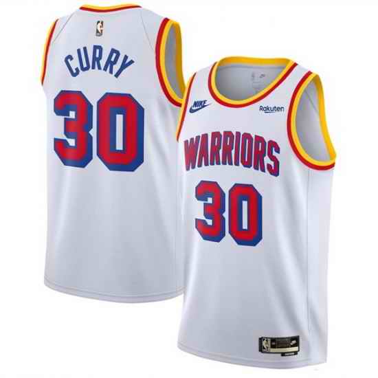 Men Golden State Warriors 30 Stephen Curry White 2024 25 Classic Edition Swingman Stitched Basketball Jersey